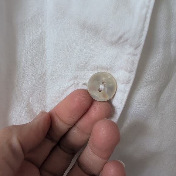 Made in Italy 100% Linen Flax Blazer Jacket Top White Size 46 US 10 - Classy - Picture 6 of 11